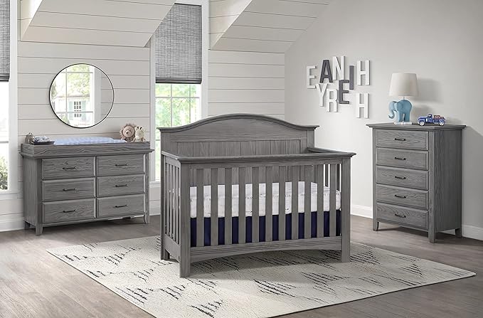 Soho Baby Chandler Premium Changing Topper for 6-Drawer Dresser, Graphite Gray
