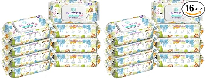 Baby Wipe Wet Wipes, Baby Wipes Unscented, 640 Count (Pack of 16)