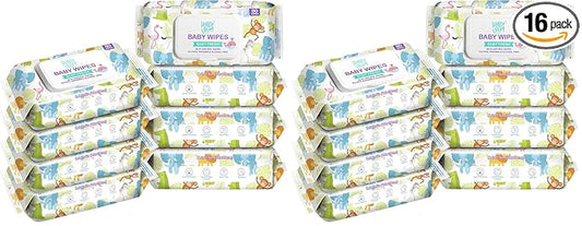 Baby Wipe Wet Wipes, Baby Wipes Unscented, 640 Count (Pack of 16)