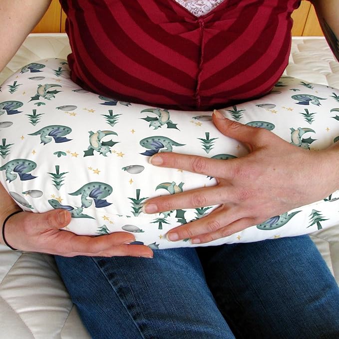 Fairytale Dragon Trees Stars Baby Nursing Pillow Covers for Boy Girl Cute Dragons Green Nursery Feeding Pillowcase for Breastfeeding Pillows Fantasy Animal Soft Stretchy Slipcover for Newborn Infant