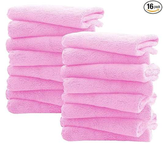 Spotted Play 16 Pack Burp Cloths for Baby - 20" by 10" Ultra Absorbent Burping Cloth, Newborn Towel - Milk Spit Up Rags - Burpy Cloths for Unisex, Boy, Girl - Burp Cloths Set (Frozen Berry)