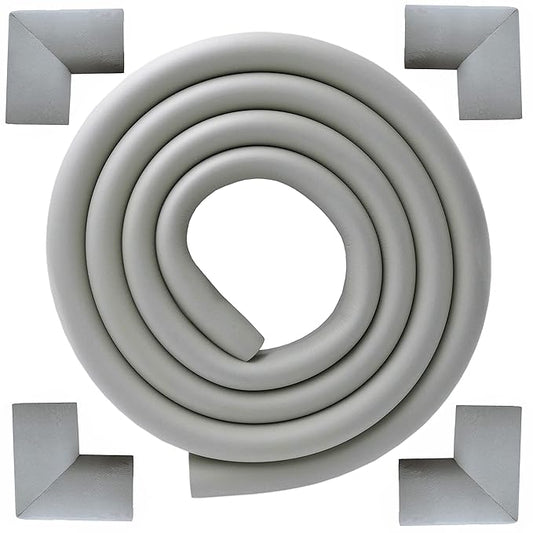 M2cbridge U Shape Extra Thick Furniture Table Edge Protectors Foam 6.5 Ft (Grey with 4 Corners)