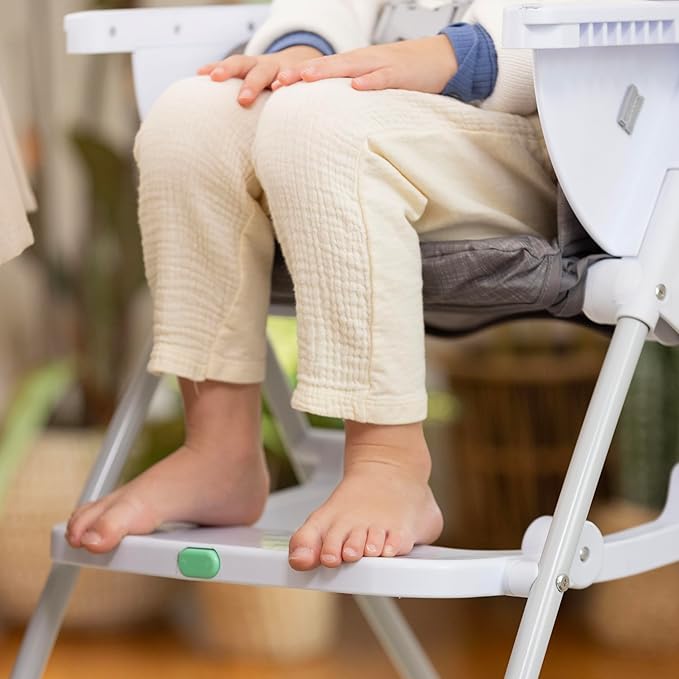 Ingenuity: ity by Ingenuity Sun Valley Compact Folding High Chair, Food-Grade Safe Plate, Safety Harness, for Ages 6 Months and Up, Unisex - Grey