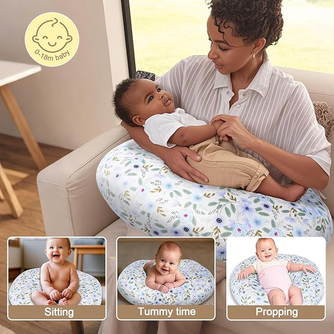 x-vesolje Baby Nursing Pillow for Breastfeeding, Adjustable Breastfeeding Pillow for Bottle Feeding, Nursing Support Pillow for Mom and Baby Healthier Nursing, Removable Cover- Leaf