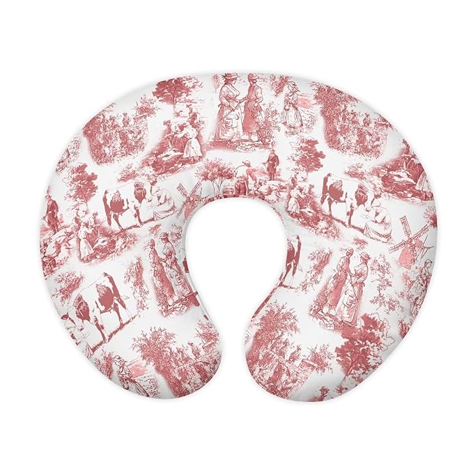 French Countryside Nursing Pillow Cover Rustic Style Baby Boys or Girls Removable Nursing Covers for Breastfeeding Pillows, Bottle Feeding Pillow Cover