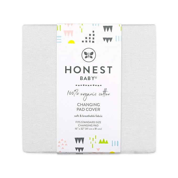 HonestBaby Unisex Baby Organic Cotton Changing Pad Cover and Toddler Sleepers, Bright White, One Size US (Pack of 2)