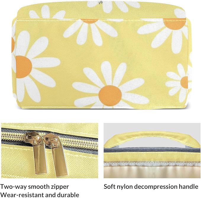 Sloth White Daisy Cute Diaper Bag Baby Nappy Bag Daughter Multi-Function Custom Baby Bag Picnic Diaper Carrying Bag Unisex Gifts with Name
