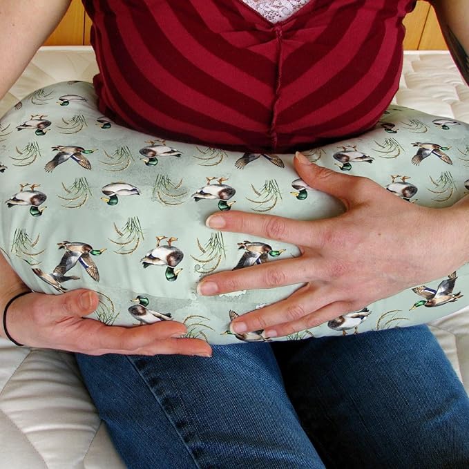 Vintage Mallard Ducks Baby Nursing Pillow Covers for Boy Girl Hunting Duck Green Leaves Nursing Slipcovers for Breastfeeding Pillows Soft Stretchy Removable Covers for Newborn Infant Nursery