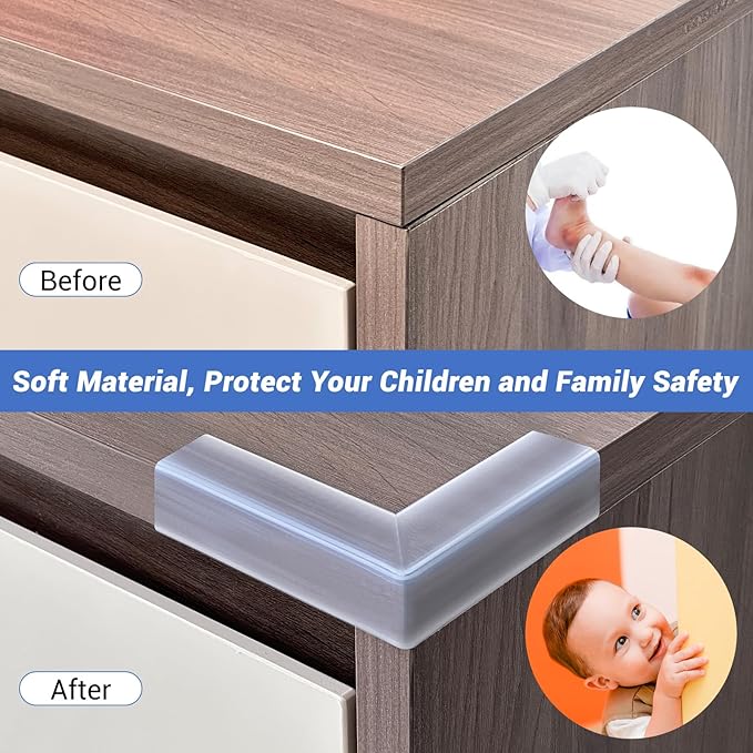 Wall Corner Protector, Peel and Stick Wall Corner Trim, Flexible Rubber Molding Wall Corner Guard, L Shaped Self Adhesive Edge Protector Moulding Trim for Wall Edge Ceiling, Clear, 3/4in,10Ft