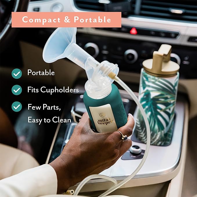 Mila's Keeper Portable Insulated Breast Milk Cooler Set | 20 Hr Storage | Cooler, Breast Milk Storage Bottle & Ice Pack for Travel | Fits Leading Pumps | Wide Neck Panama Palms