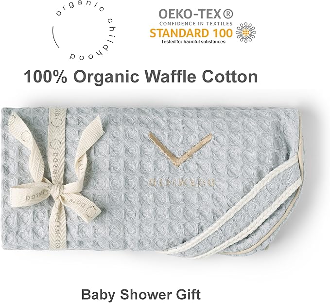 Organic Cover for Nursing Pillow • Premium Quality 100% Cotton Oeko-Tex Standard • Case for Breastfeeding and Bottle Feeding Pillow • Soft and Breathable • Only Cover (Slate Waffle)