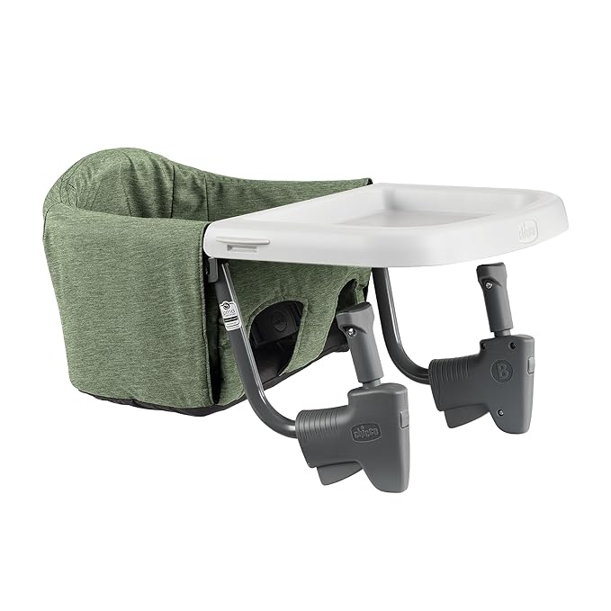 Chicco FastLock Go Hook-On High Chair with Carry Bag, Portable High Chair for Babies and Toddlers, Sets up in Seconds, Moss/Green