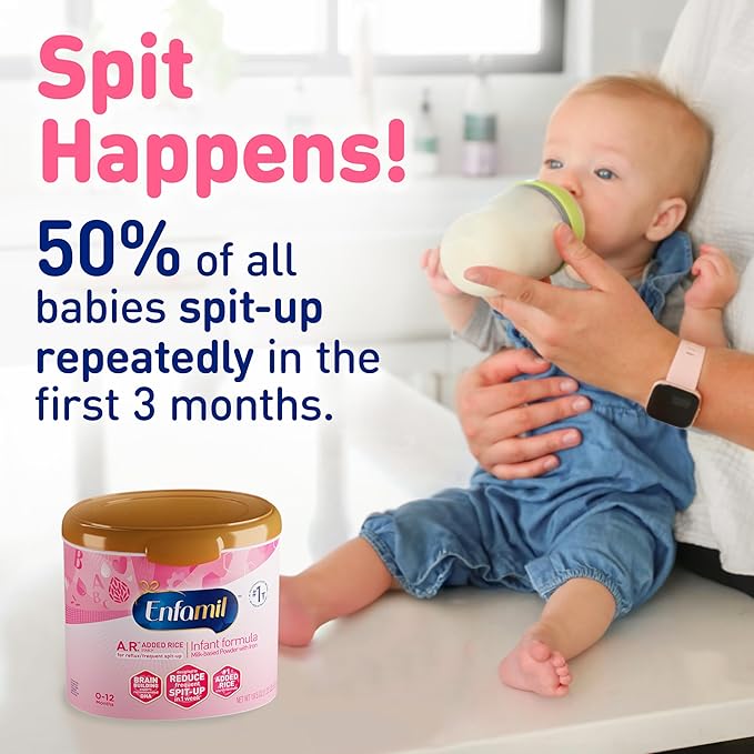 Enfamil A.R. Infant Formula, Clinically Proven to Reduce Reflux & Spit-Up in 1 Week, with Iron, DHA for Brain Development, Probiotics to Support Digestive & Immune Health, Powder Tub, 19.5 Oz