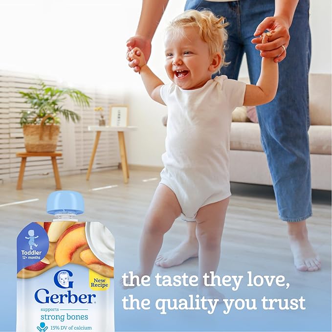 Gerber Toddler Food, Fruit Puree and Yogurt Pouches, Build Your Own Variety Pack, Toddler Pouches, 12-Pack