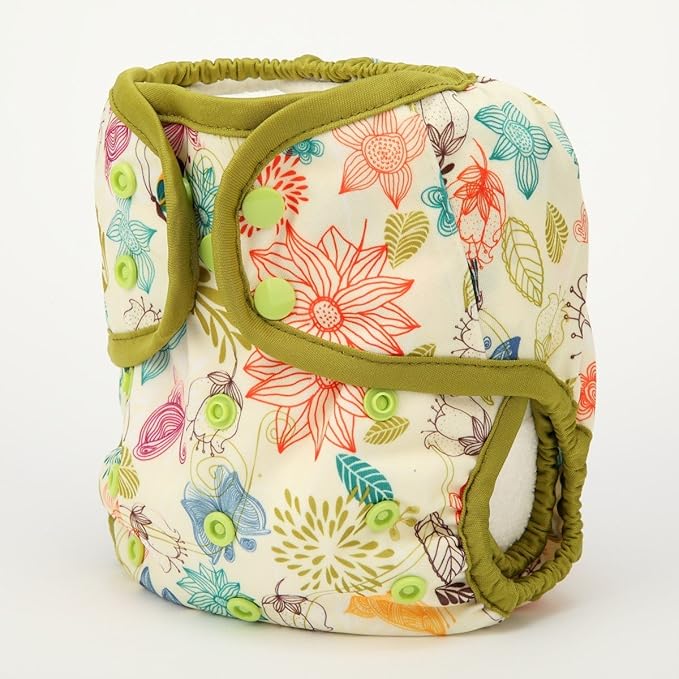 Baby Diaper Cover Nappy One Size 8lbs to 36lbs for Grils (Bloom)
