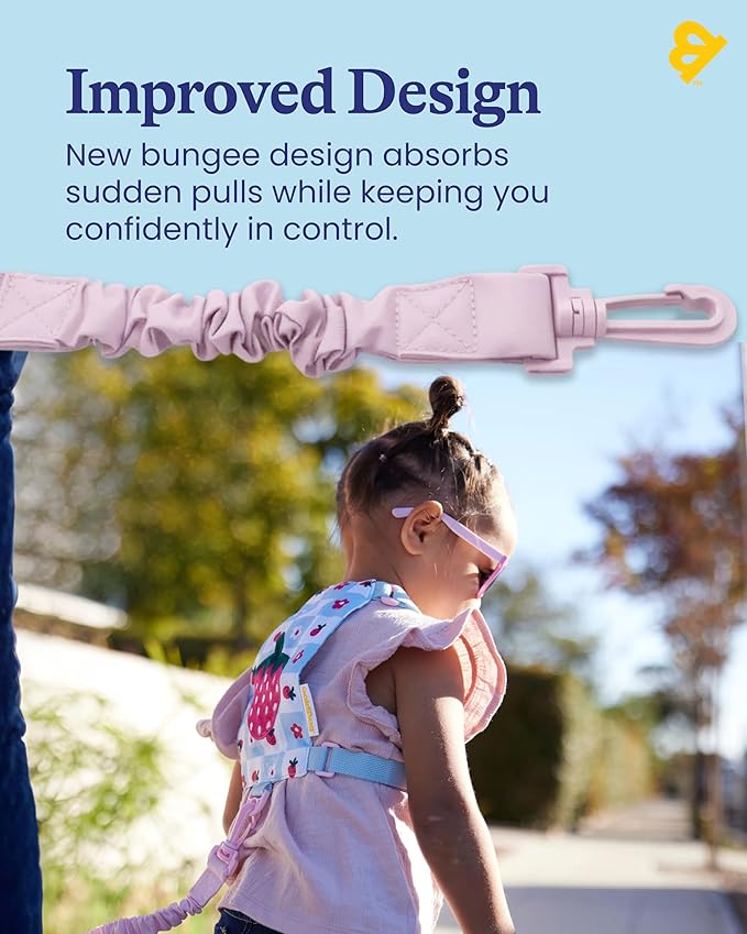 GoldBug Toddler Safety Harness and Bungee Tether - Patchwork Berry
