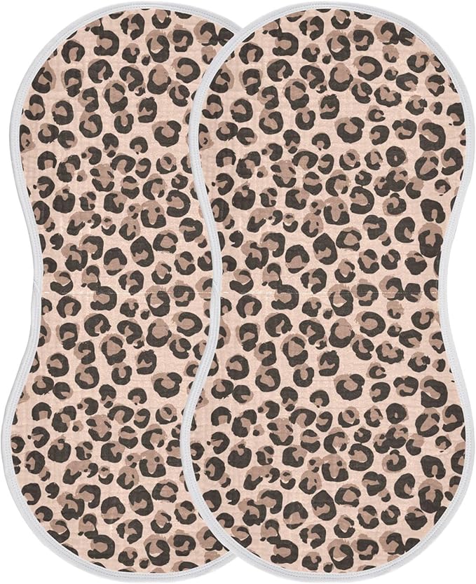 Leopard Cheetah Print Burp Cloths Baby Boys Girls Absorbent Soft Cotton Burping Cloths Rags 1 Pack