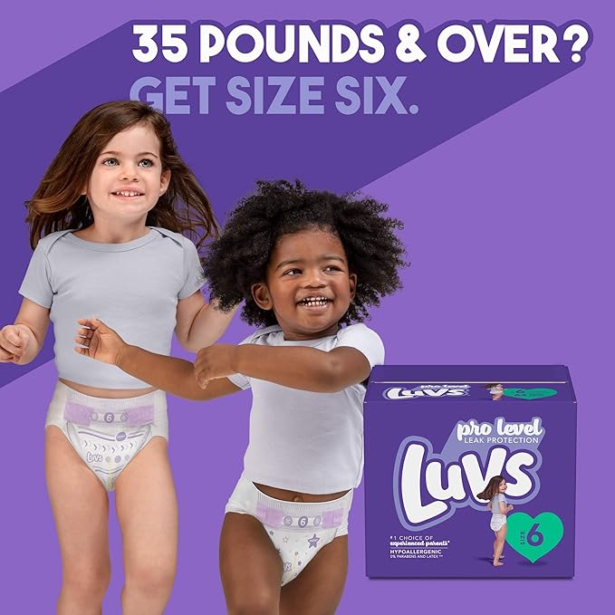 Luvs Diapers - Size 6, 64 Count, Paw Patrol Disposable Baby Diapers