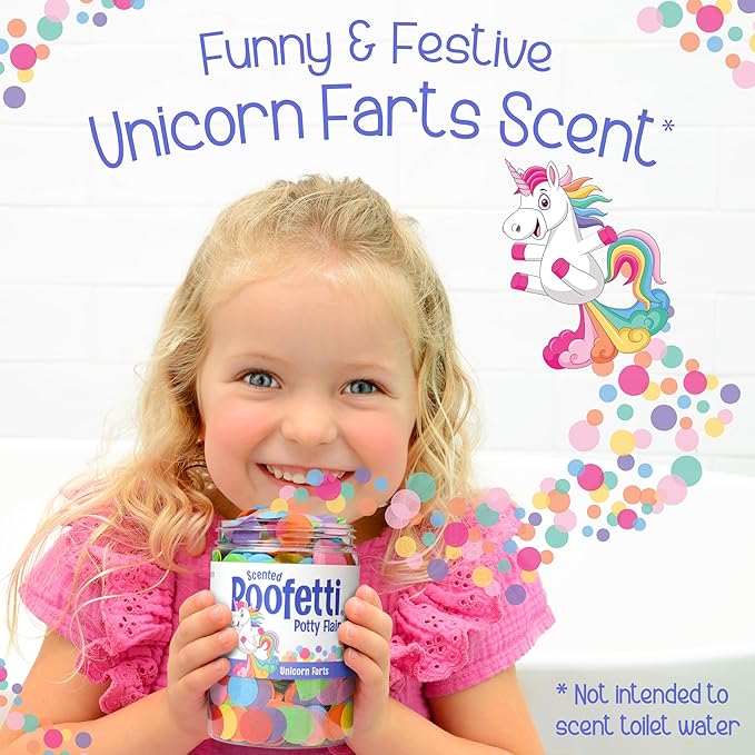 Poofetti Potty Flair - Scented Potty Training Party Toilet Confetti from PrimaStella (Unicorn Farts Scent)
