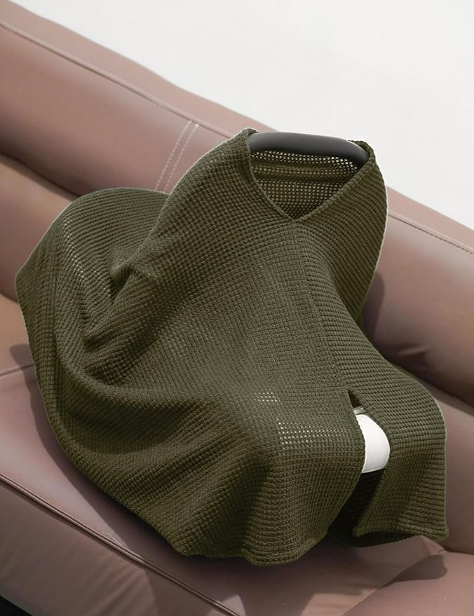 Olive Green Nursing Cover for Breastfeeding, Soft Breathable Privacy Feeding Shawl, Portable Breast Feeding Covers for Women