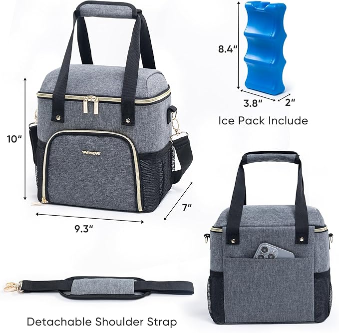 Mam Breastmilk Cooler Bag with Ice Pack for 4 Bottles - See-through Breast Pump Bag for Baby Bottles 4oz-9oz