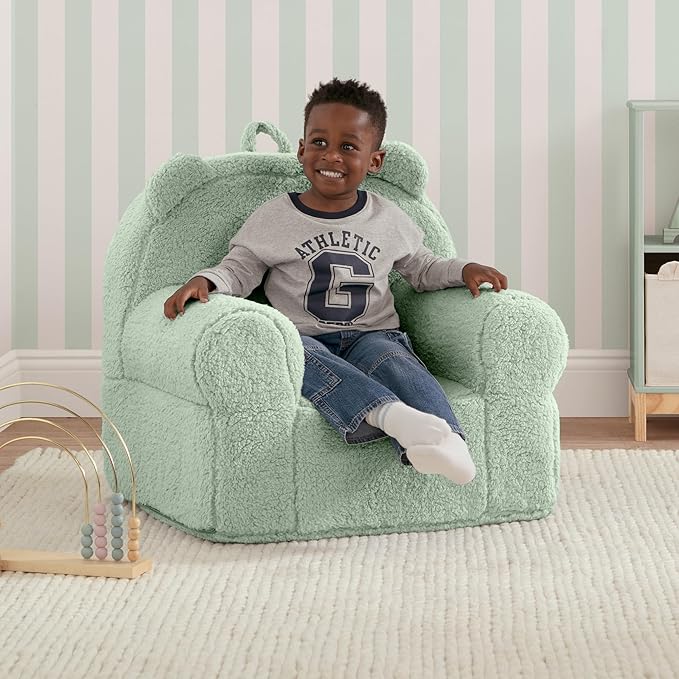 babyGap by Delta Children Sherpa Bear Chair - Greenguard Gold Certified, Sage