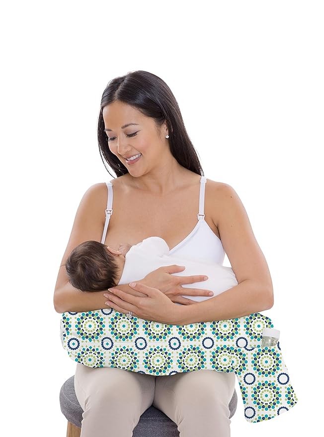 My Brest Friend Original Nursing Pillow Enhanced Ergonomics Essential Breastfeeding Pillow Support For Mom & Baby W/ Convenient Side Pocket, Double Straps & Slipcover, Sparkles