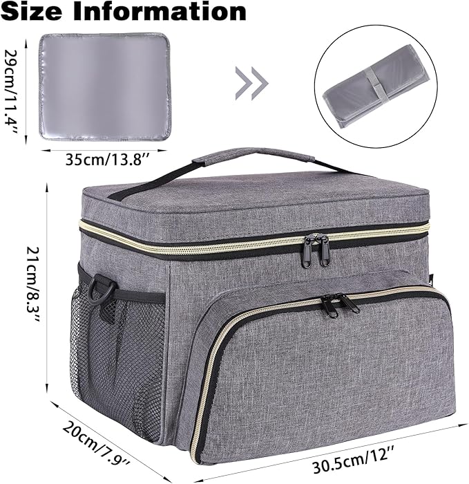 Breast Pump Bag Fit for Spectra S1 and S2, Pumping Bag with Breastmilk Ice Pack & Waterproof Mat, Perfect for Working Moms and Travel