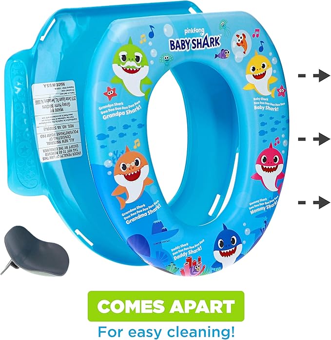 Nickelodeon Baby Shark "Sharktastic" Soft Potty Training Seat - Soft Cushion, Baby Potty Training, Safe, Easy to Clean