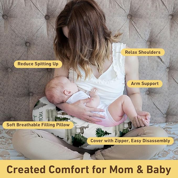 Dyoart Baby Nursing Pillow Cover,Personalized Comfortable Nursing Covers,Breastfeeding Pillow Slipcover for Bottle Feeding,Custom Gifts for Toddler Infant(one Size)