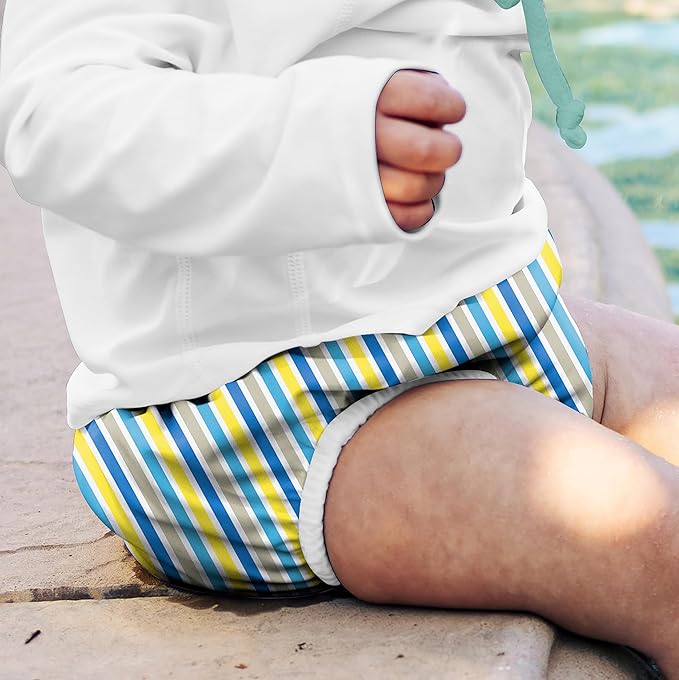 green sprouts Baby Toddler Eco Snap Swim Diaper - Multicolor Stripes - 18mo
