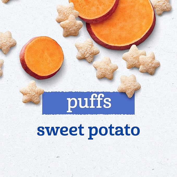 Gerber Stage 3 Baby Snacks, Sweet Potato Puffs, Puffed Grain Snack, Baby Led Feeding, Iron & Choline, Puffs Snacks for Babies, 6-Pack