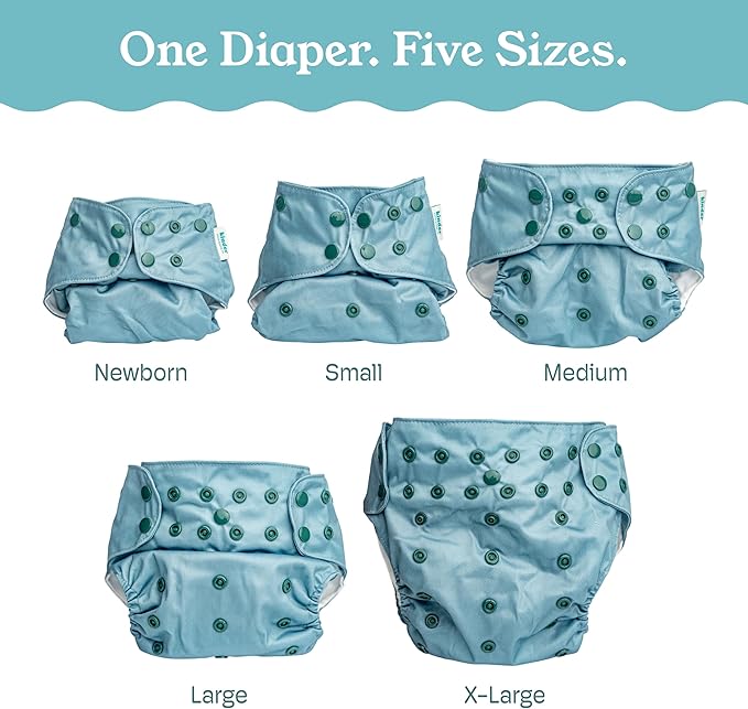 Kinder Cloth Diapers Reusable Baby Diapers Pocket Style Athletic Wicking Jersey, Bamboo Viscose Inserts, Wet Bag, Newborn to Potty Training 7-60lbs, One Size (Boho Mushrooms, 3 Pack, with Inserts)