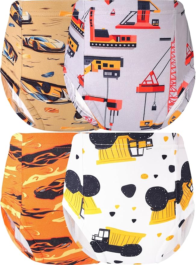 Boys Potty Training Underwear Pee Pants Cotton Absorbent Leak Resistant 4-Pack For Toddler 2t 3t 4t 5t 6 7 8 10
