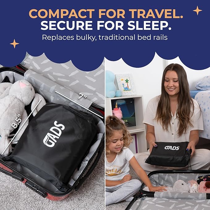 Travel Bed Rails for Toddlers (2 Pack) – Inflatable Bed Rails for Twin, Full, Queen & King Beds – Portable & Non-Slip Bed Bumpers – Water-Resistant & Durable Guard Rail