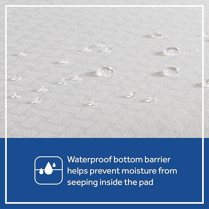 Sealy Baby Cotton Comfort Waterproof 3-Sided Contoured Diaper Changing Pad for Dresser or Table, Durable Easy to Clean Surface, Eco Friendlier Cover & Soy-Enhanced Foam, Made in USA - White, 32x16”