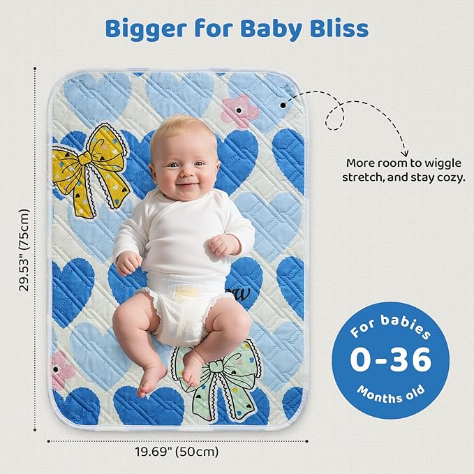 Diaper Changing Pads for Baby, Portable Change Mat, 3Layers Waterproof Change Pad Foldable Absorbent Mats for Women, Reusable Incontinence Underpads for Patient 20''x27.5''