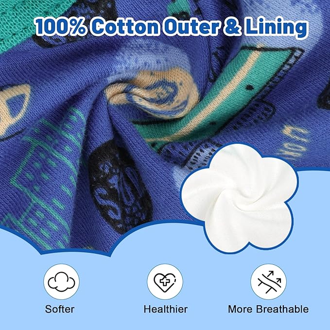 MooMoo Baby Cotton Potty Training Underwear 4 Packs Absorbent Training Pants for Boys 2T