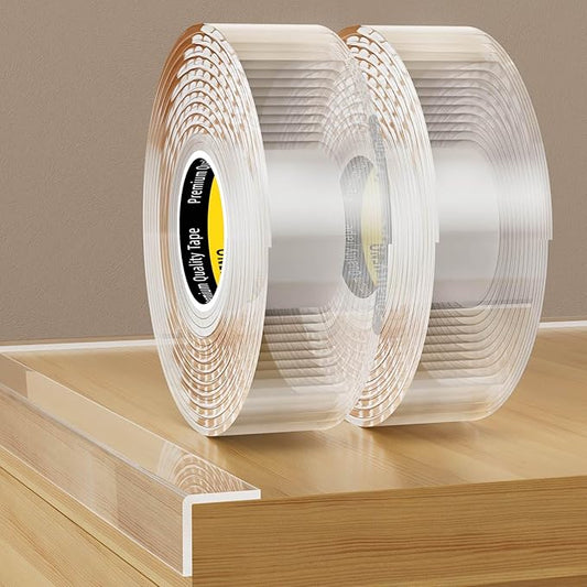 Corner Protector Clear Baby Proofing Edge Guard Tape 1.6in（W x 3.3FT(L) Self Adhesive Furniture Table Corner Bumper for Child Safety Sharp Edge Guard 2 Roll