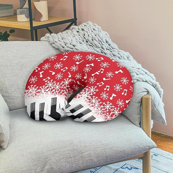 Piano Key Music Snowflakes Breastfeeding Pillow Slipcover for Baby Ultra Soft Comfortable Newborn Nursing Pillow Case Baby Essentials Christmas Decor