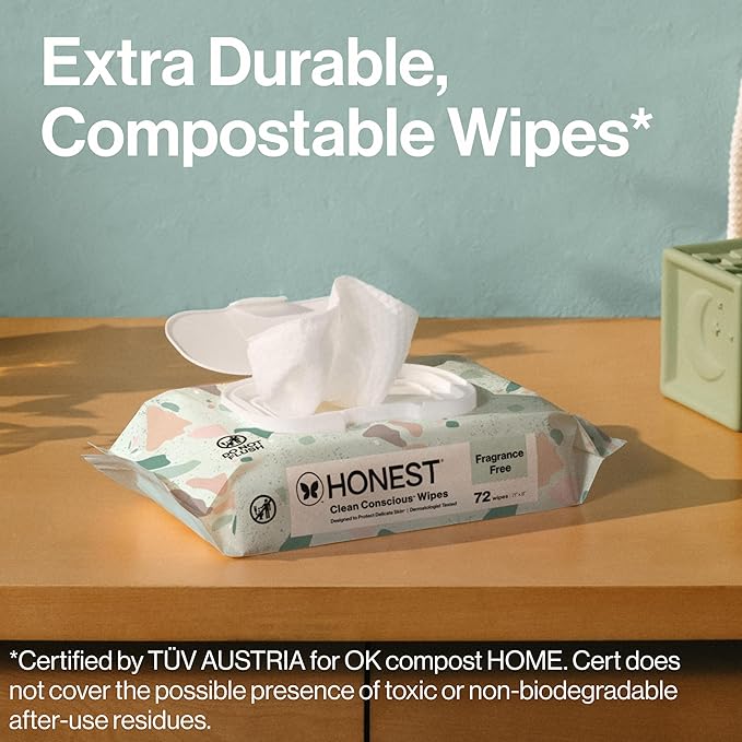 The Honest Company Hypoallergenic Multi-Use Baby Wipes for Sensitive Skin, Geo Mood, 288 Count (Pack of 3)