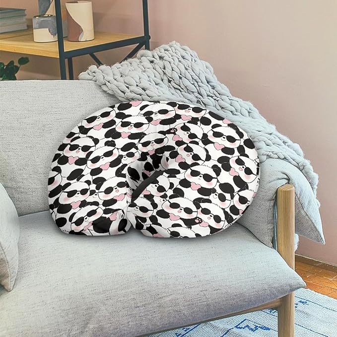 Jeiento Cartoon Nursing Pillow Cover Cute Panda Breastfeeding Pillow Covers Soft Comfortable Slipcovers for Newborn,Baby Boys Girls