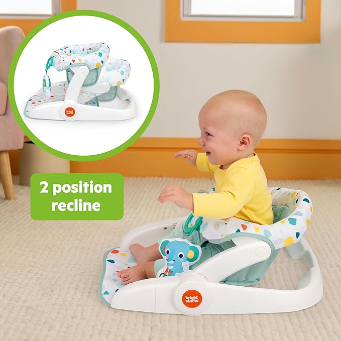 Bright Starts Terazzo Neutral 2 Position Baby Floor Seat Foldable Unisex Multi-Coloured