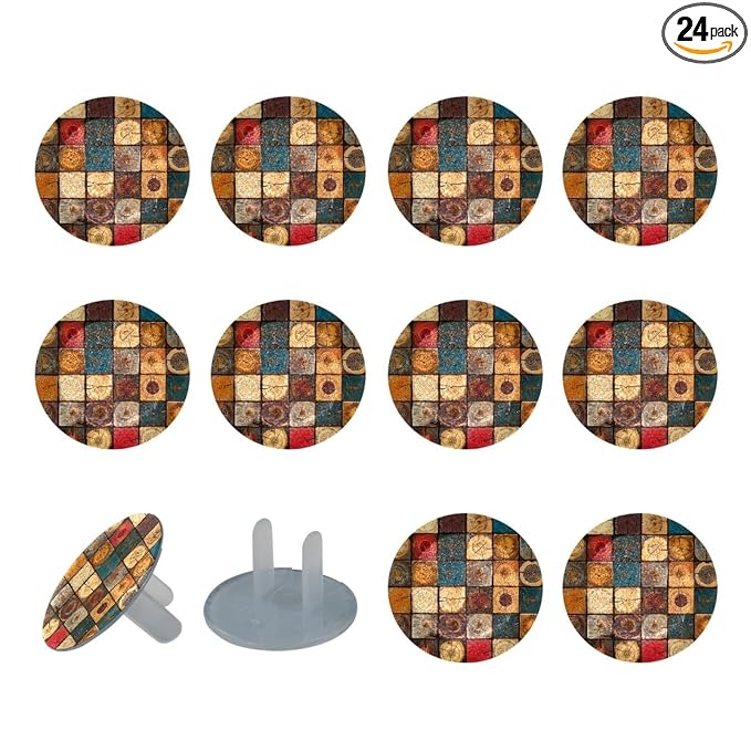 Various Wooden (3) Outlet Covers Baby Proofing Safe & Secure Electric Plug Protectors | Sturdy Childproof Socket Covers for Home & Office | Easy Installation | Protect Toddlers & Babies