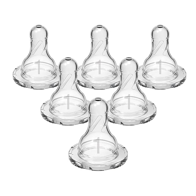 Dr. Brown's Anti-Colic Options+ Narrow Baby Bottle 2-Pack with Level 1 Slow Flow Nipples, 8 oz, 0m+, and Level 1 Slow Flow Nipples 6 Count