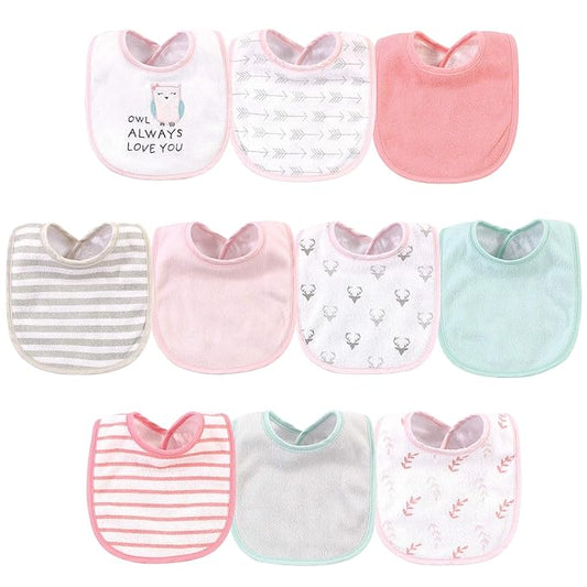 Hudson Baby Unisex Baby Cotton and Polyester Bibs, Owl Always Love You, One Size