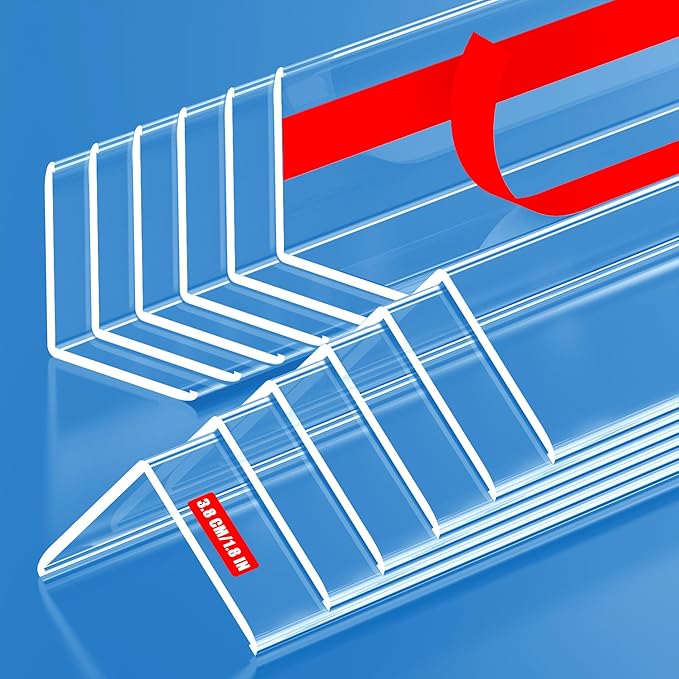 MONOID Wall Corner Protector - Pack of 12 Self Adhesive Corner Guards for Walls Edge Protection - 1.18 inch x 1.18 inch x 47.2 inch, Easy to Apply – No Tools Needed