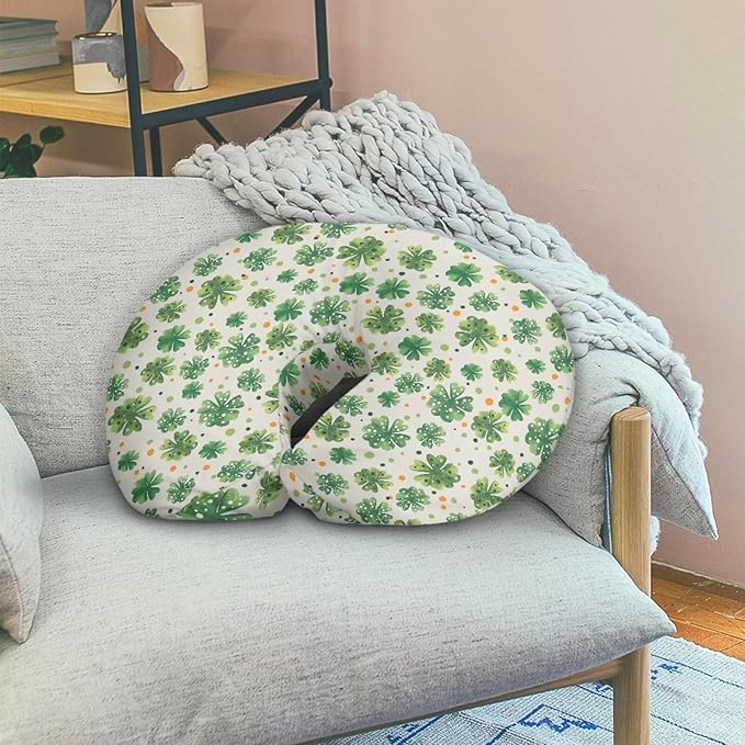 Saint Patrick’s Day Nursing Pillow Cover,Breathable Breastfeeding Pillow Slipcover for Baby Boys Girls,Clover Nursing Pillow Case for Newborn，Soft Fabric Fits Snug On Infant