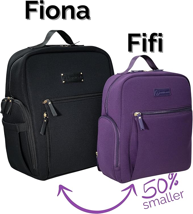 Sarah Wells Fifi Mini Breast Pump Bag Small 13" Neoprene Backpack for Wearable & Portable Pumps Lightweight, Insulated Pocket, 13" Laptop Sleeve, Machine-Washable (Purple)