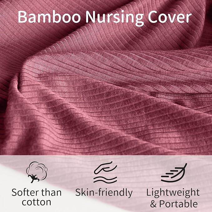 BubblePanda Rayon Made from Bamboo Nursing Cover for Baby Breastfeeding,360° Full Privacy Soft & Breathable Breastfeeding Covers Up for Women,Machine Washable Nursing Shawl,Stretchy Carseat Cover
